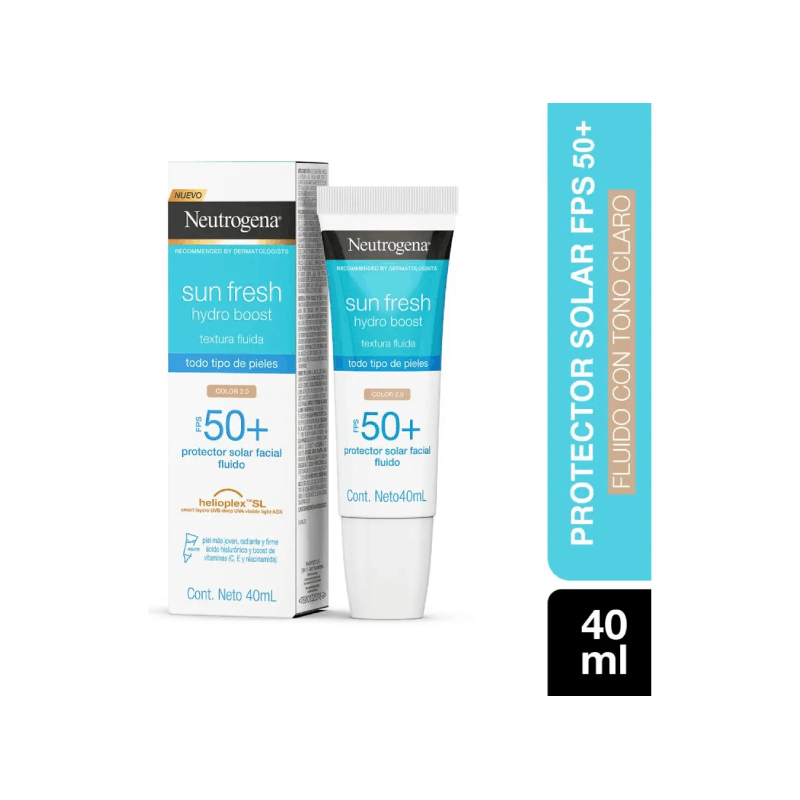 Protector Solar Neutrogena Hydro Boost Tono Claro Fps50 40ml
