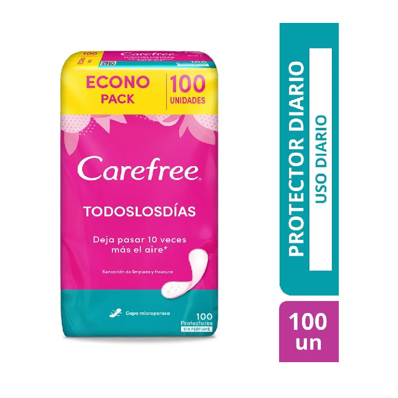 Protectores Diarios Carefree Los Días 100u