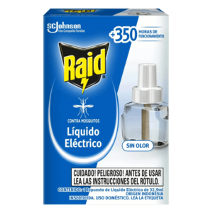 Insecticida Raid Moscas Mosquitos Liquido Electrico Repuesto Insectos 32ml